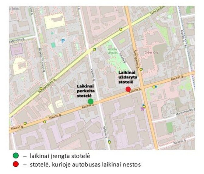 Vilniaus miesto savivaldybės nuotr./Laikina viešojo transporto stotelė
