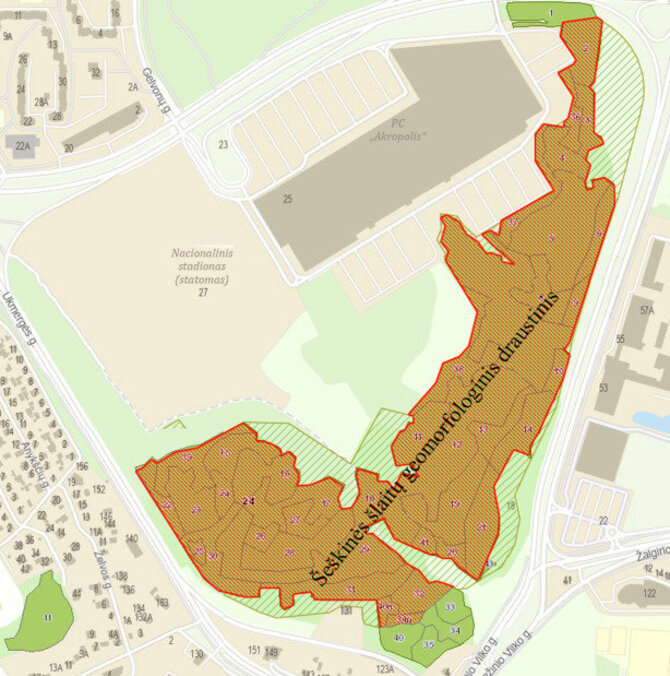 Pavilnių ir Verkių regioninių parkų direkcijos nuotr./Žemėlapis
