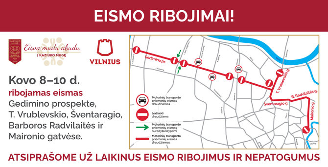 Organizatorių nuotr./Eismo ribojimai