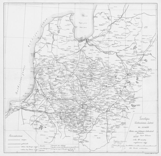 Organizatorių nuotr./A Macijausko Žemėlapis lietuviškai latviško krašto 1900 m.