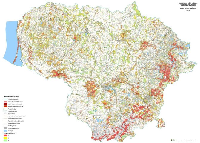 VMU nuotr./Žemėlapis – gaisrų rizika