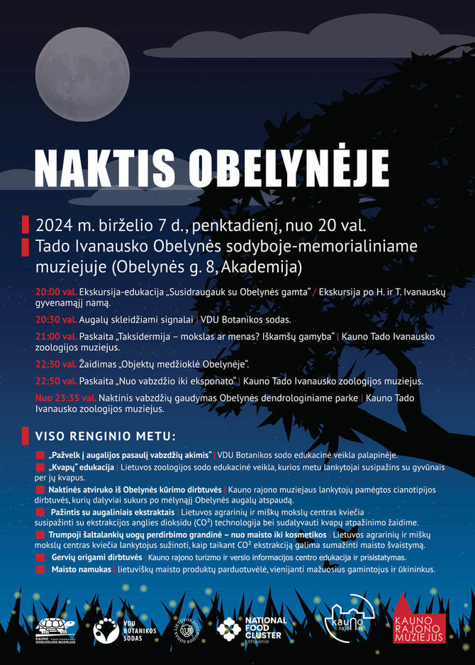 Organizatorių nuotr./„Naktis Obelynėje“ plakatas