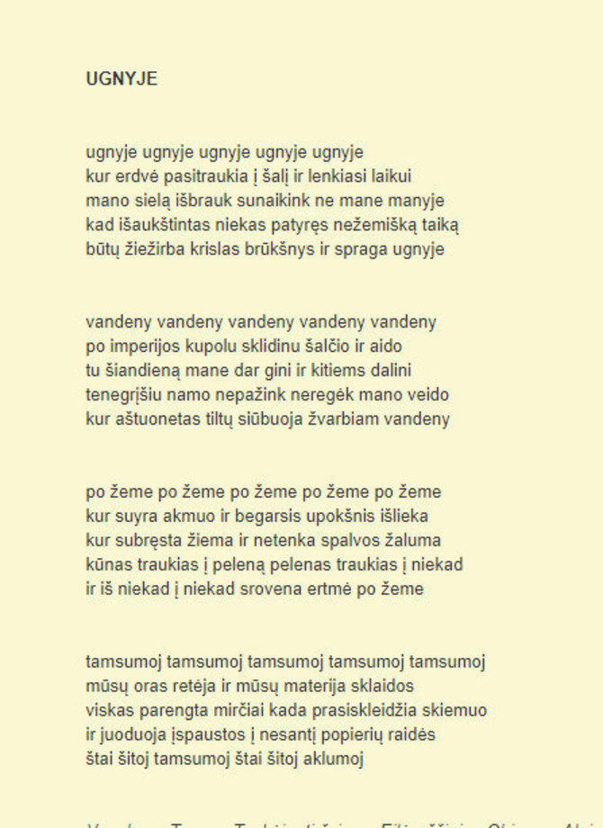 Muziejaus nuotr./Tomo Venclovos eil. „Ugnyje“