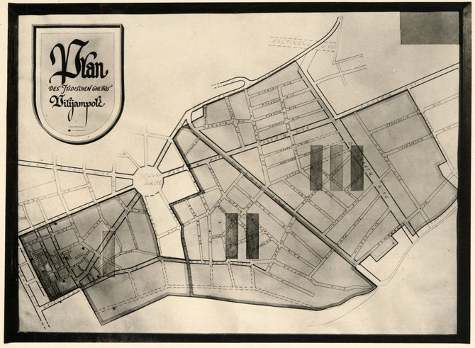 Lietuvos centrinio valstybės archyvo nuotr./Kauno geto planas – Didysis ir Mažasis getai. 1941 m. 