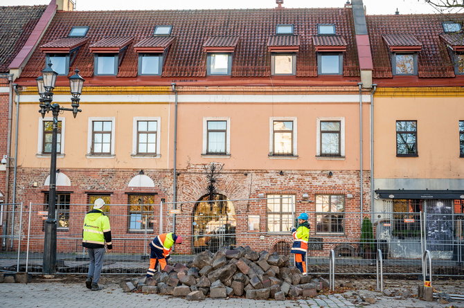 Kauno miesto savivaldybės nuotr./Darbai Rotušės aikštėje