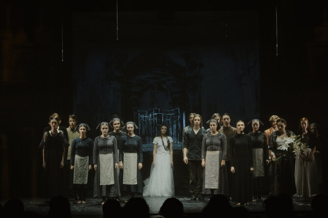S. Lukoševičiaus nuotr./VU Dramos teatro spektaklio „Žadėtoji“ scena