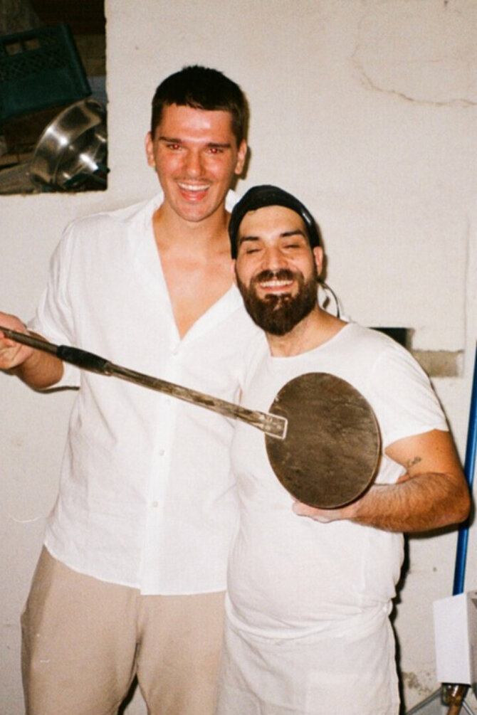 Pranešimo aut. nuotr./Nikolas Italijoje kartu su picų šefu