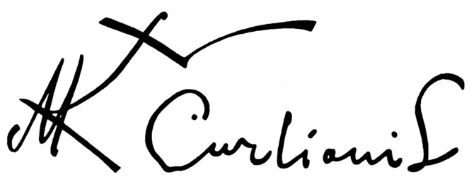 Nacionalinio M. K. Čiurlionio dailės muziejaus nuotr./Mikalojus Konstantinas Čiurlionis. Parašas.