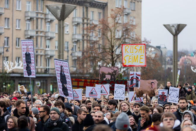 Patricija Adamovič / BNS/Protestas „Šalin rankas nuo laisvo žodžio!“
