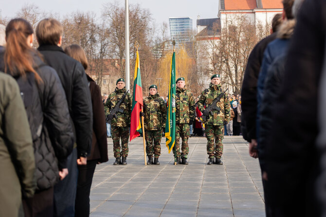 Patricija Adamovič / BNS nuotr./Šaulių priesaikos ir jaunųjų šaulių pasižadėjimo ceremonija