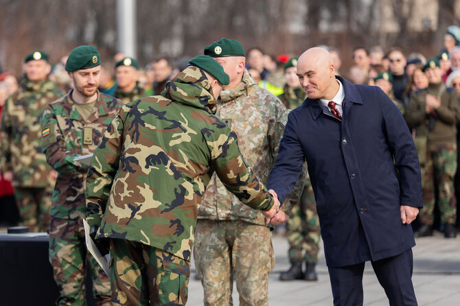 Patricija Adamovič / BNS nuotr./Šaulių priesaikos ir jaunųjų šaulių pasižadėjimo ceremonija