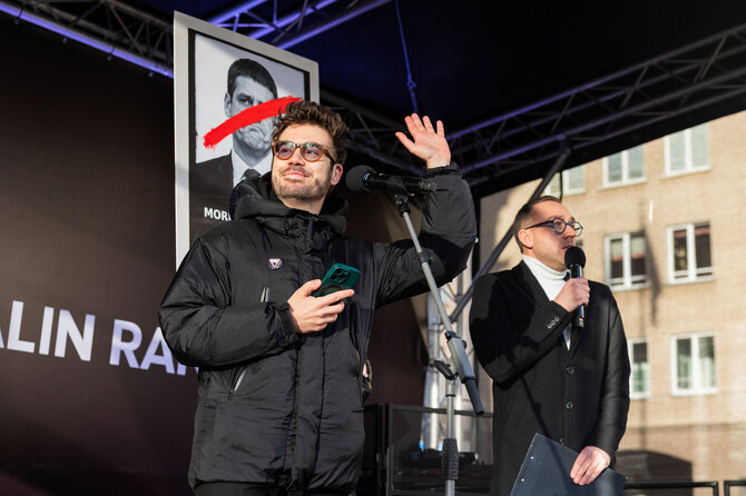 Patricija Adamovič / BNS nuotr./Protestas ,,Šalin rankas nuo laisvo žodžio“