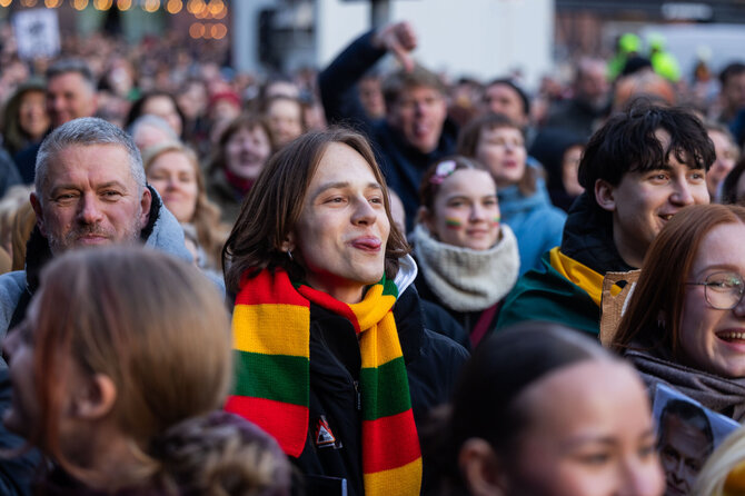 Patricija Adamovič / BNS nuotr./Protestas ,,Šalin rankas nuo laisvo žodžio“
