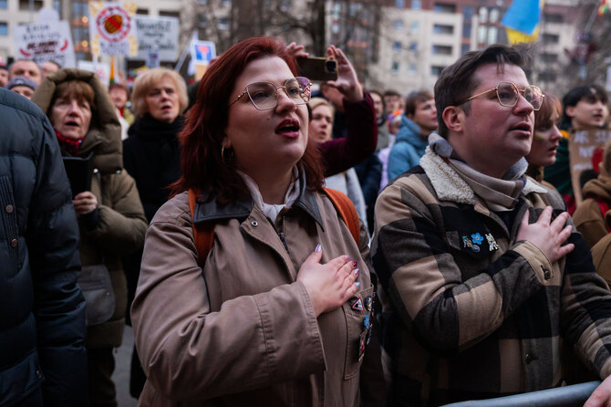 Patricija Adamovič / BNS nuotr./Protestas ,,Šalin rankas nuo laisvo žodžio“