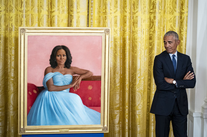 „Scanpix“ nuotr./Baracko ir Michelle Obamų portretų atidengimo ceremonija