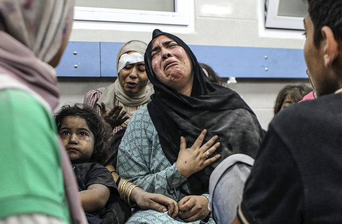 Sužeisti palestiniečiai po atakos Gazos ruožo ligoninėje