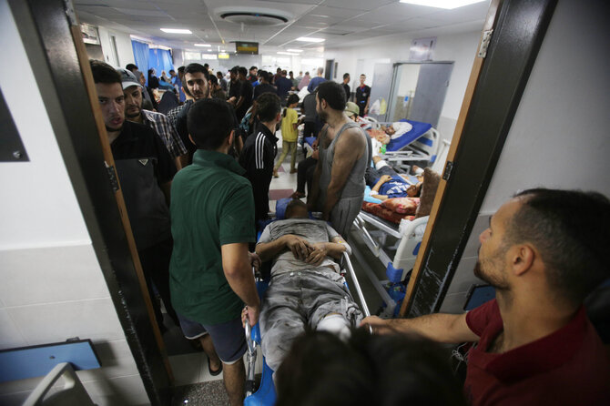 Per Izraelio bombardavimą sužeisiti palestiniečiai Al-Šifos ligoninėje