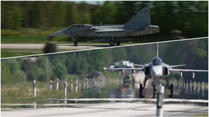 NATO multimedia / stopkadriai/Švedijos naikintuvai „Gripen“