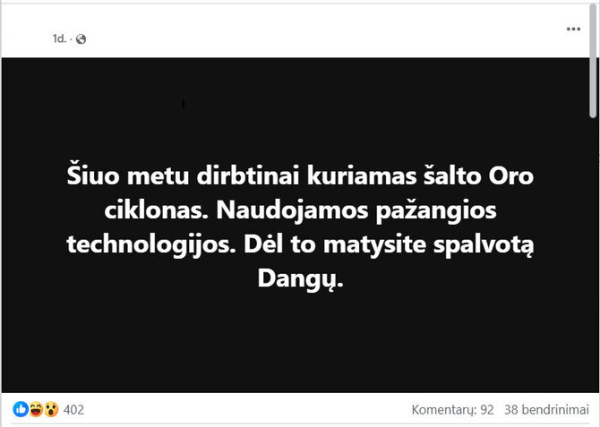 Ekrano nuotrauka iš „Facebook“