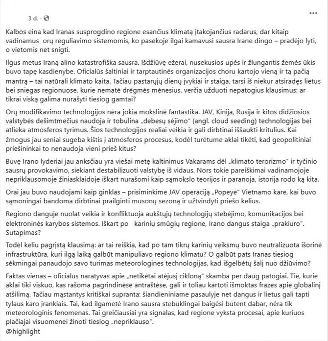 Ekrano nuotrauka iš „Facebook“