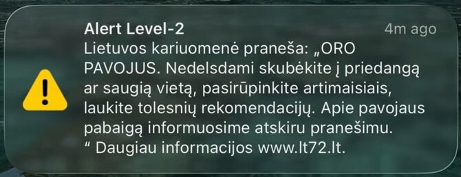 Kariuomenė ragina skubėti į priedangą