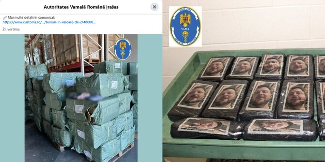 Kairėje – muitinės nuotr. Dešinėje – rusų propagandos suklastota nuotr.