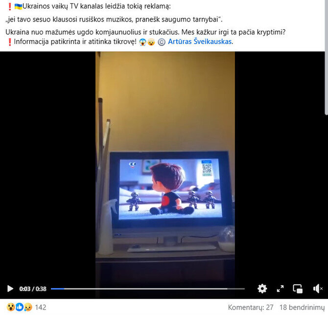 Ekrano nuotrauka iš „Facebook“