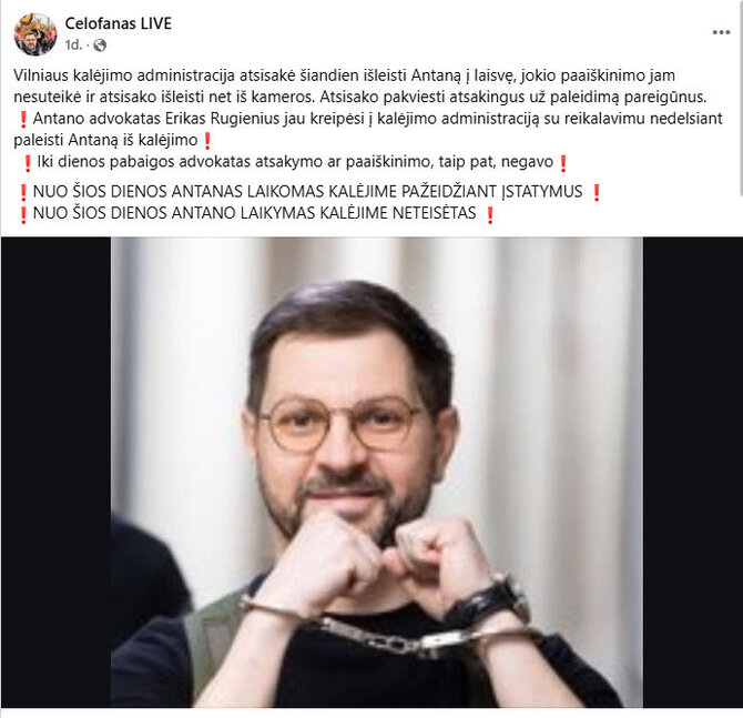 Ekrano nuotrauka iš „Facebook“
