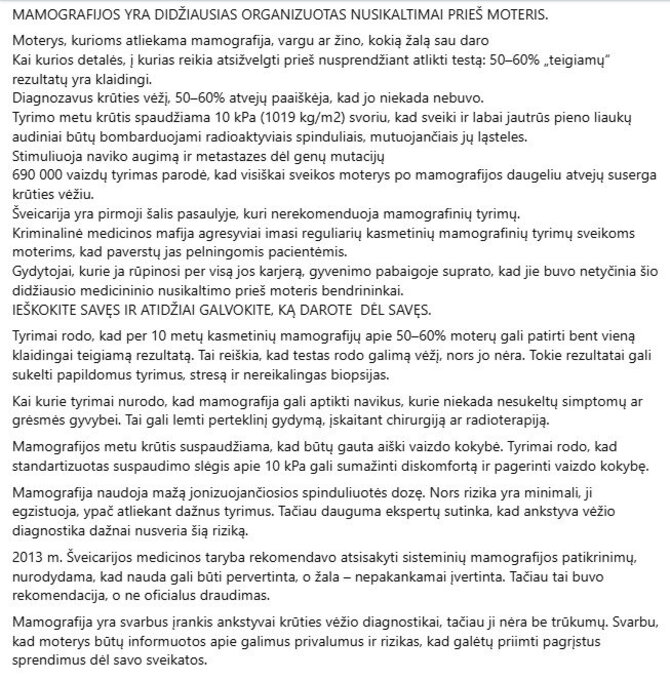 Ekrano nuotrauka iš „Facebook“