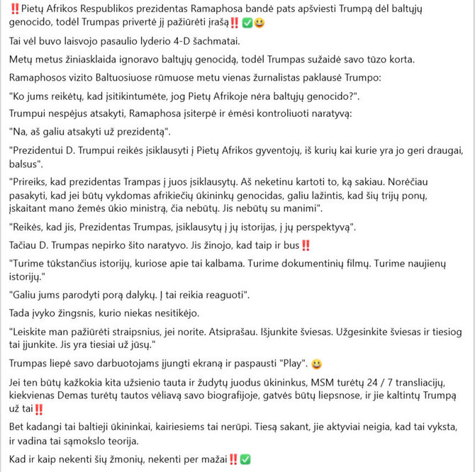 Ekrano nuotrauka iš „Facebook“