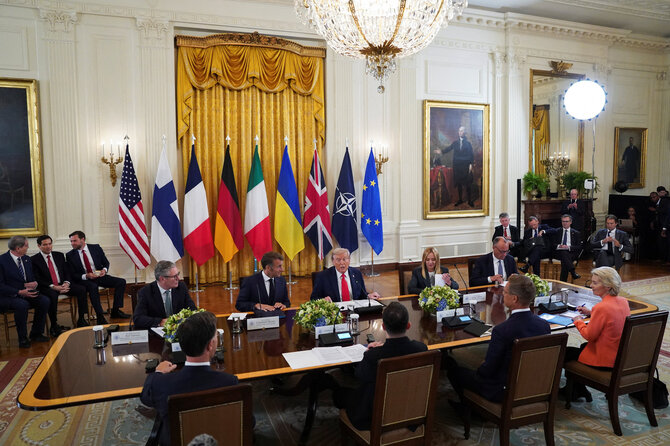 Trumpas susitiko su Zelenskiu ir Europos lyderiais