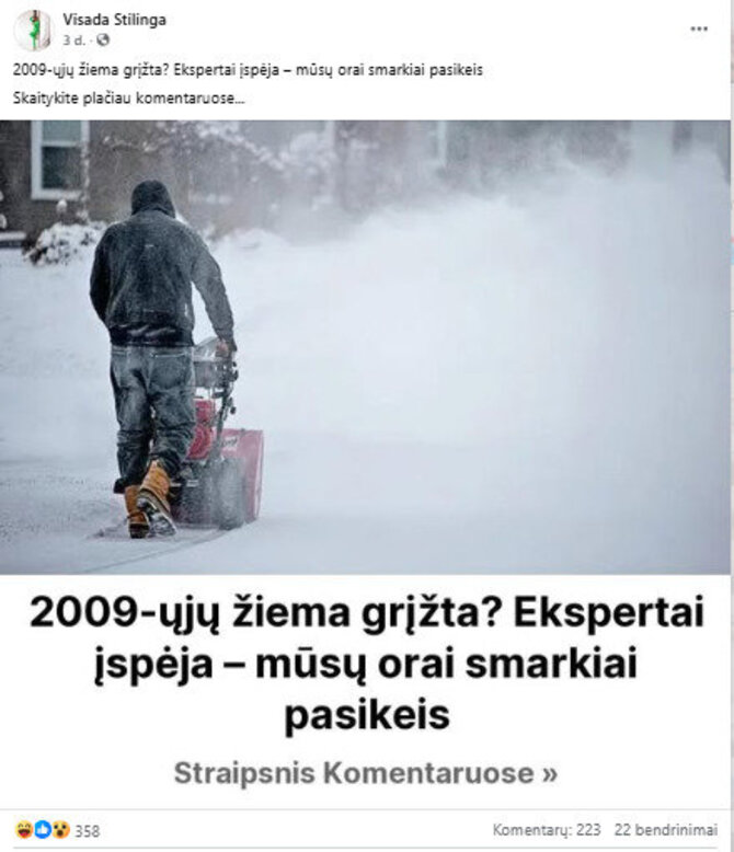 Ekrano nuotrauka iš „Facebook“