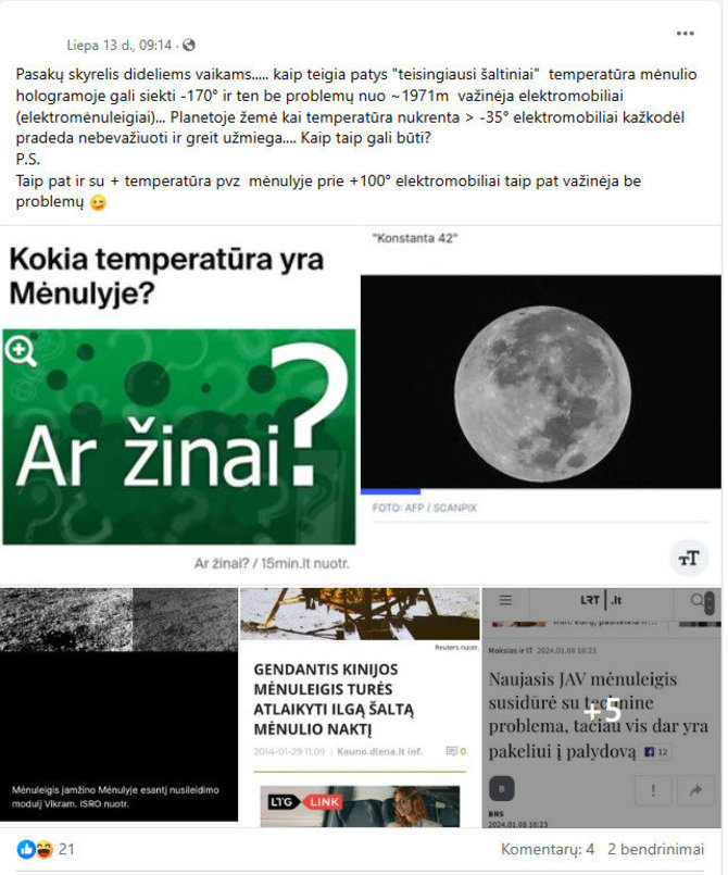 Ekrano nuotrauka iš „Facebook“