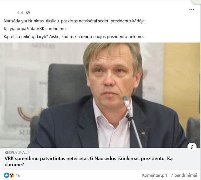 Ekrano nuotrauka iš „Facebook“