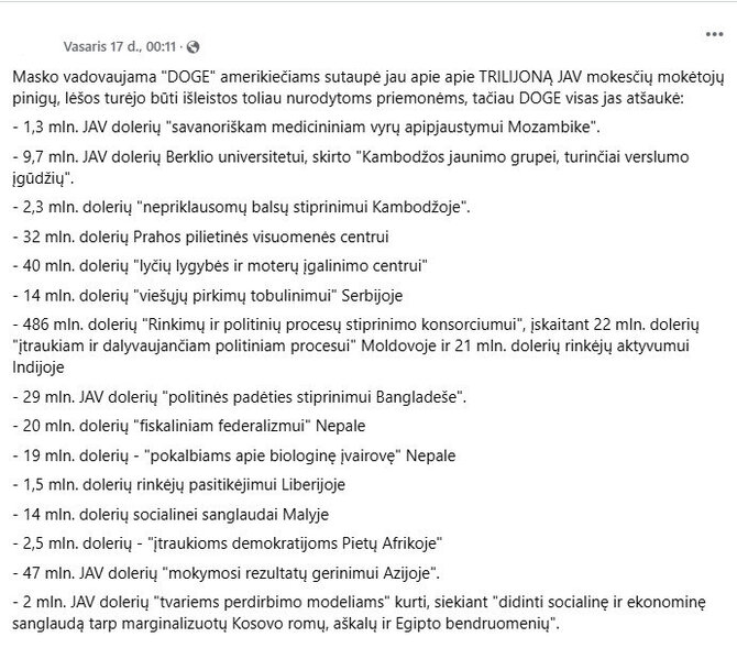 Ekrano nuotrauka iš „Facebook“
