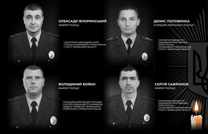 Ukrainos nacionalinės policijos nuotr./Nužudyti Ukrainos policininkai