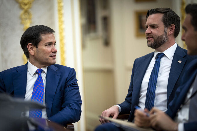 Dougas Millsas/ „The New York Times“/Marco Rubio, J.D.Vance'as