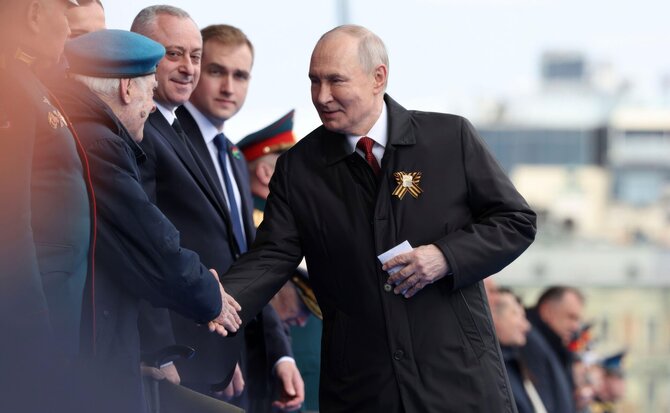 „Alamy“/„Scanpix“/Vladimiras Putinas Pergalės dienos parade, 2026 m.