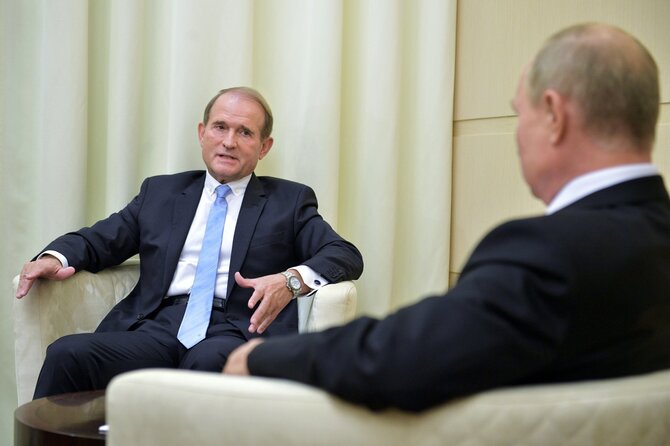 AP/„Scanpix“/Viktoras Medvedčukas ir Vladimiras Putinas