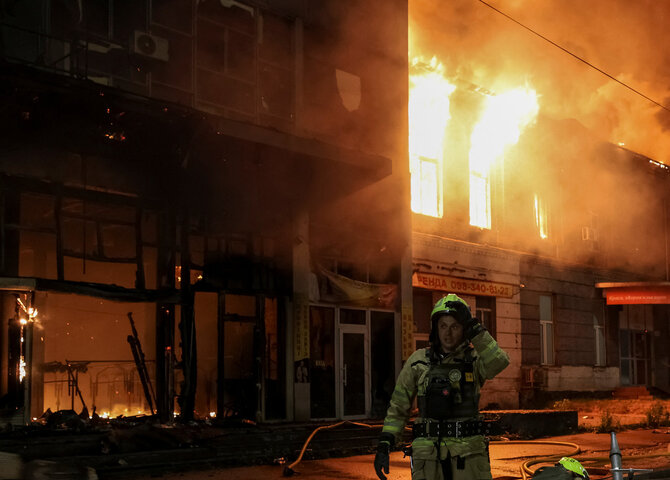 „Reuters“/„Scanpix“/Rusijos atakos padariniai Kyjive