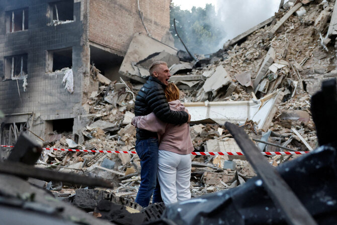 „Reuters“/„Scanpix“/Rusijos atakos padariniai Kyjive