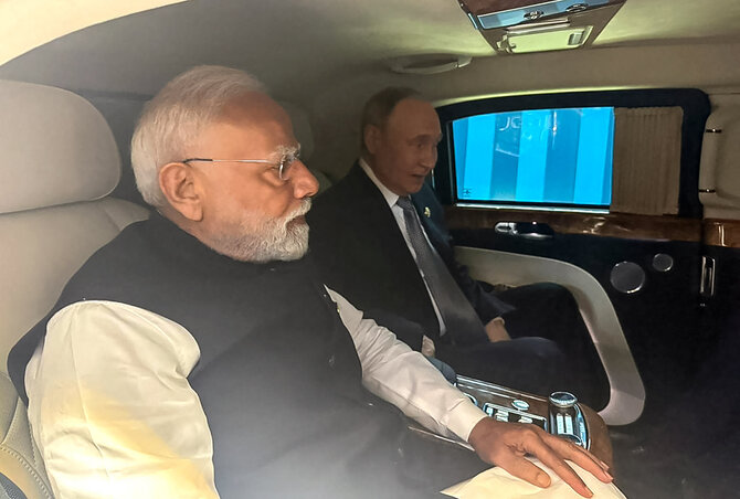AFP/ „Scanpix“/Narendra Modi, Vladimiras Putinas