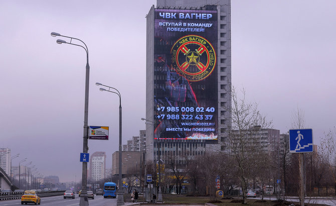 „Reuters“/„Scanpix“/„Wagner“ verbavimo kampanijos reklama Maskvoje