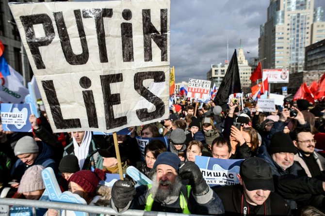 „AFP“/„Scanpix“/Rusijos opozicijos protestas