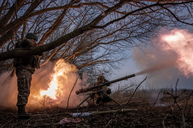 „AP“/„Scanpix“/Ukrainos kariuomenė prie Vuhledaro