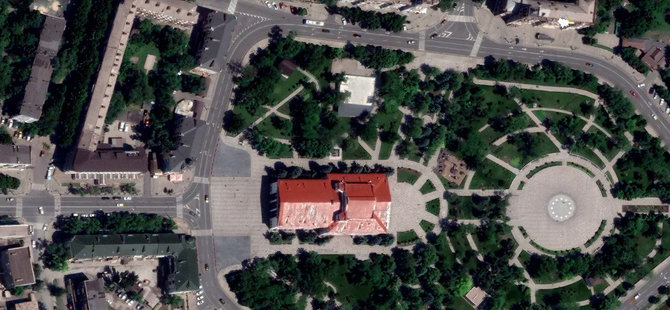 „Google Earth“/Mariupolio dramos teatras