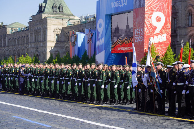 „Reuters“/„Scanpix“/Pergalės dienos paradas Maskvoje
