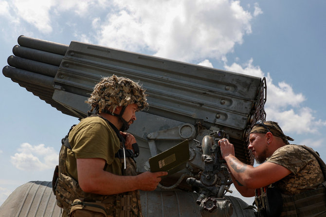„Reuters“/„Scanpix“/Ukrainos kariai Zaporižios srityje