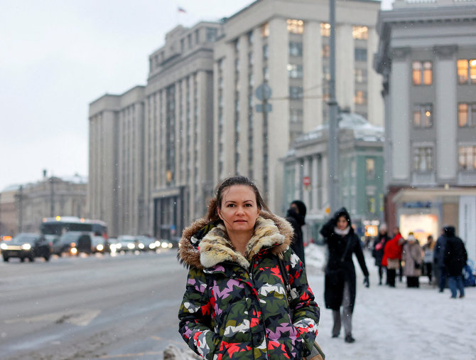 „Reuters“/„Scanpix“/Rusės Marijos Andrejevos vyras jau daugiau nei metus yra fronto linijoje