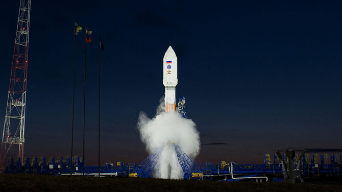 Rusijos gynybos ministerija/Gegužės 17 d. naktį iš Rusijos Plesecko kosmodromo paleista raketa